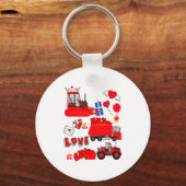 Kids Construction Vehicle Valentine Crane Truck Cu Sleutelhanger (Voorkant)