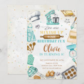 Kids Cooking Birthday, Kitchen Baking Chef  Kaart (Voorkant / Achterkant)