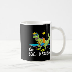 Kids Cool Beach-o-saurus T-shirt Dino Op Een Stran Koffiemok