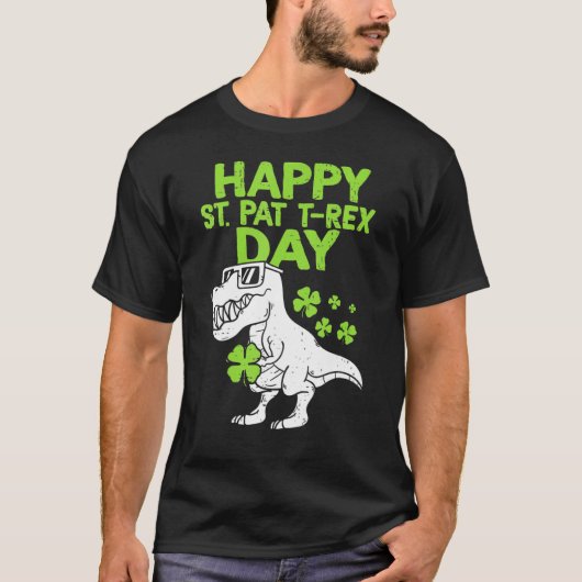Kids Cool Happy St. Pat-trex Day St. Patricks Day  T-shirt (Voorkant)