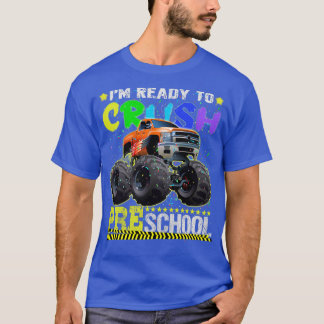 Kids Cool Monster Truck Preschool Back To School F T-shirt