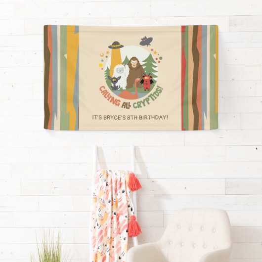 Kid's Cryptid Birthday Banner (Insitu)