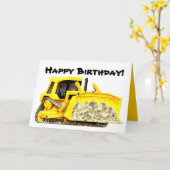 Kid's Custom Bulldozer Greeting Card Kaart (Gele Bloem)