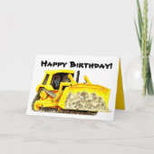 Kid's Custom Bulldozer Greeting Card Kaart (Voorkant)