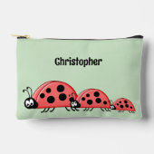 Kids cute ladybugs add a name red green etui (Voorkant)