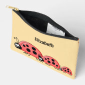 Kids cute ladybugs add a name red peach etui (Open)