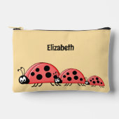 Kids cute ladybugs add a name red peach etui (Voorkant)