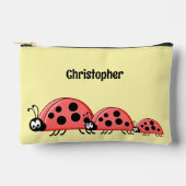Kids cute ladybugs add a name red yellow etui (Voorkant)