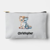 Kids cute leopard add a name grey black etui (Voorkant)