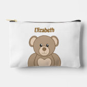 Kids cute teddy bear add a name brown white etui (Voorkant)