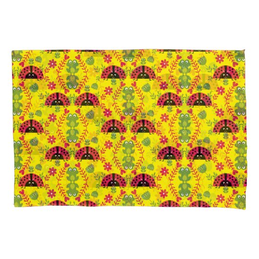 Kids Cute Whimsical ladybug Kussensloop (Voorkant-Links)