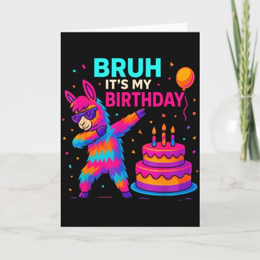 Kids Dabbing Llama Birthday Funny Bday Party Tee  Kaart (Voorkant)