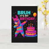 Kids Dabbing Llama Birthday Funny Bday Party Tee  Kaart (Gele Bloem)