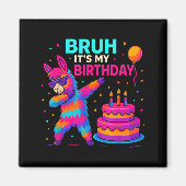 Kids Dabbing Llama Birthday Funny Bday Party Tee Magneet (Voorkant)