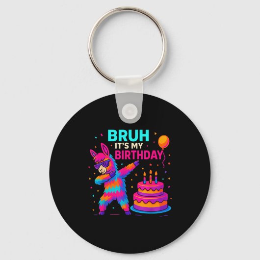 Kids Dabbing Llama Birthday Funny Bday Party Tee Sleutelhanger (Voorkant)