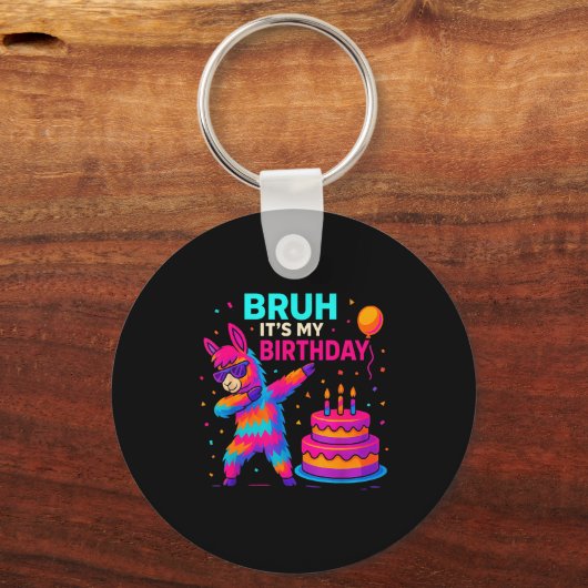 Kids Dabbing Llama Birthday Funny Bday Party Tee Sleutelhanger (Voorkant)