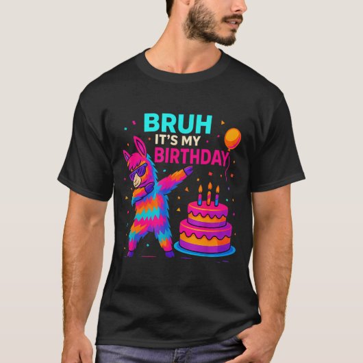 Kids Dabbing Llama Birthday Funny Bday Party Tee T-shirt (Voorkant)
