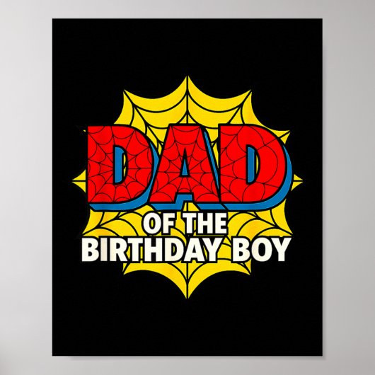 Kids Dad Of The Birthday Boy Sder Theme Party Matc Poster (Voorkant)