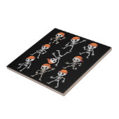 Kids Dancing Skeleton Halloween Tegeltje (Zijkant)