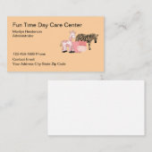 Kids Daycare Cute Animals Theme Daycare Visitekaartje (Voorkant / Achterkant)