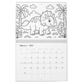 Kids Dino Coloring Calendar Kalender (Feb 2027)