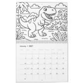Kids Dino Coloring Calendar Kalender (Jan 2027)
