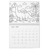 Kids Dino Coloring Calendar Kalender (Mar 2027)