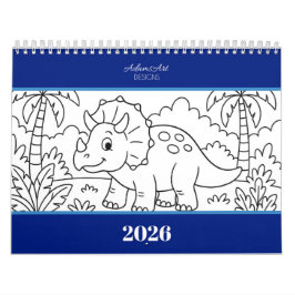 Kids Dino Coloring Calendar Kalender