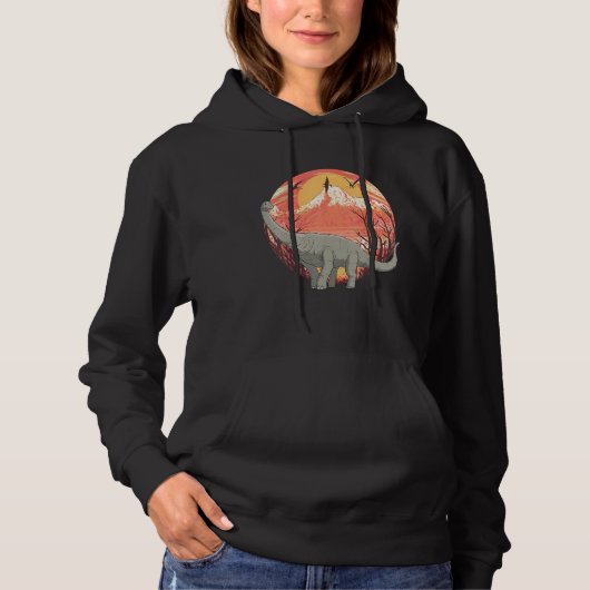 Kids Dino Dinosaur Brachiosaurus Hoodie (Voorkant)