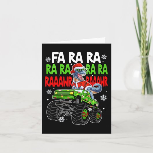 Kids Dino Fa Ra Ra Rawr Dinosaur Monster Truck Chr Kaart (Voorkant)