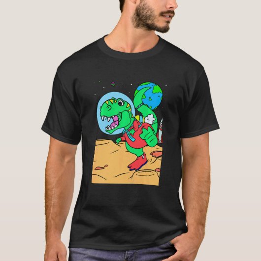 Kids Dino Planet & Dinosaurs In Space T-shirt (Voorkant)
