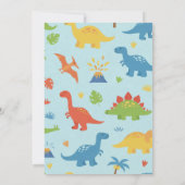Kid's dinosaur Birthday party invitation template Kaart (Achterkant)