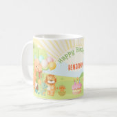 Kids Dinosaur Birthday Party Watercolor  Koffiemok (Voorkant links)