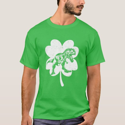 Kids Dinosaur St Patricks Day Boys Kids Shamrock I T-shirt (Voorkant)