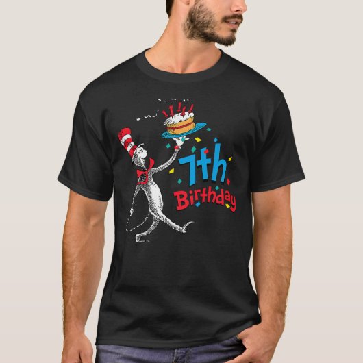 Kids Dr. Seuss Cat in the Hat 7th Birthday T-shirt (Voorkant)