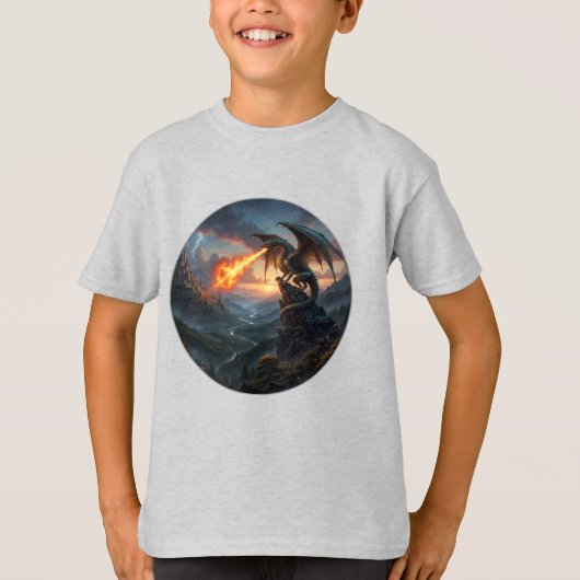 Kids Dragon print T- Shirt (Voorkant)
