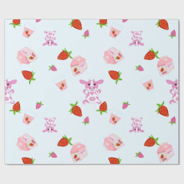 Kid's drawing strawberry milk cow cadeaupapier