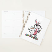 Kids Easter Dino Bunny Egg A Saurus Trex Bunny Boy Planner (Display)