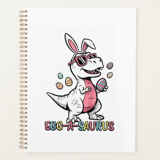 Kids Easter Dino Bunny Egg A Saurus Trex Bunny Boy Planner (Voorkant)