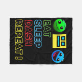Kids Eat Sleep Dash Repeat Video Game Geometry Vid Fleece Deken (Voorkant (Horizontaal))