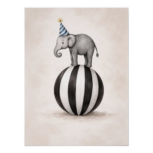Kids Elephant Circus Theme Poster (Voorkant)