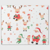 Kids Elf Christmas Wrapping Paper Cadeaupapier (Vlak)