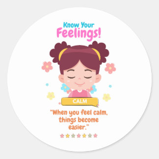 Kids Emotion Featuring Calm Ronde Sticker