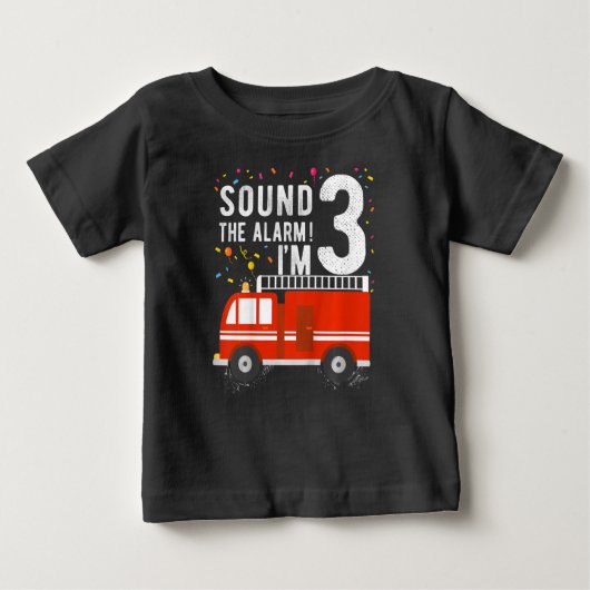 Kids Fire Truck 3rd Birthday Boy 3 Year Old shirt (Voorkant)