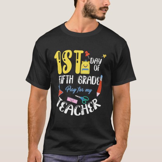 Kids First 1st Day of Fifth 5th Grade Student Back T-shirt (Voorkant)