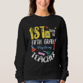 Kids First 1st Day of Fifth 5th Grade Student Back Trui (Voorkant)