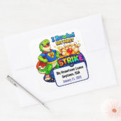 Kid's First Bowling Strike | Personalized Vierkante Sticker (Envelop)