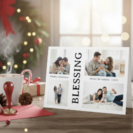 Kid's First Christmas Family Photo Script  Feestdagenkaart
