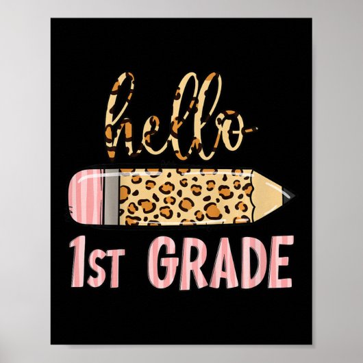 Kids First Day Of School Girls Ck To School Hello Poster (Voorkant)