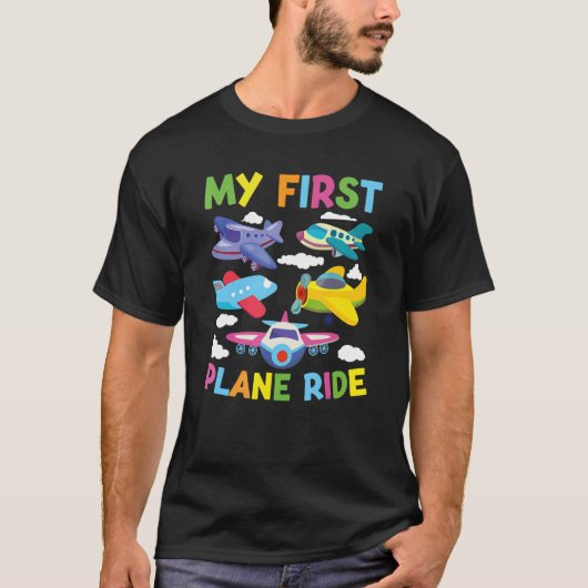 Kids First Time Flying My First Airplane Ride Boys T-shirt (Voorkant)
